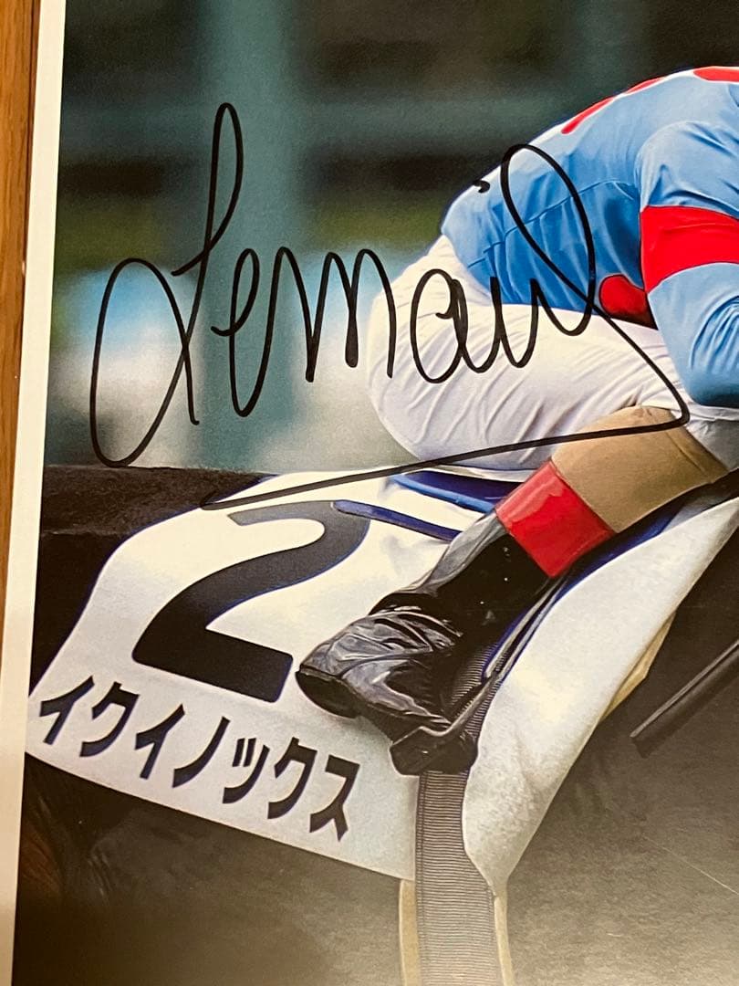 イクイノックス　2021 メイクデビュー　ルメール騎手直筆サイン　鬣　一本　台紙