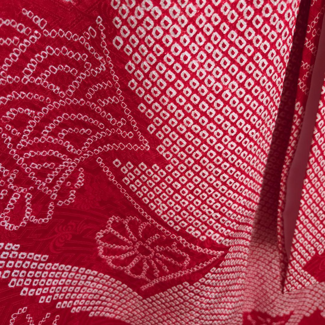 1-2　　正絹　女の子お祝い着物　産着　七五三　絞り