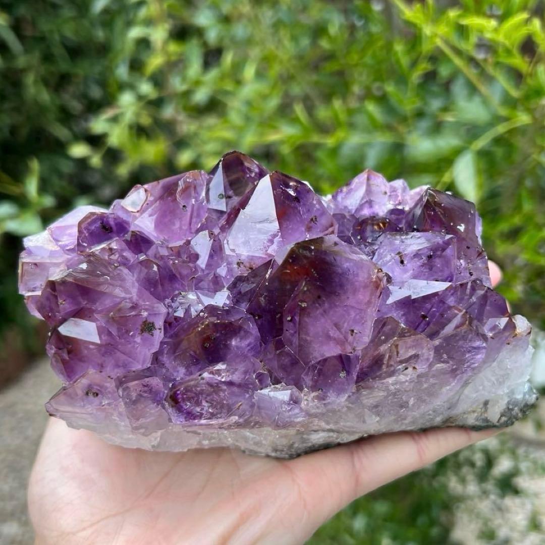 ✳️超希少‼️紫水晶とレッドの煌めき✨レッドファントム アメジストクラスター 天然石