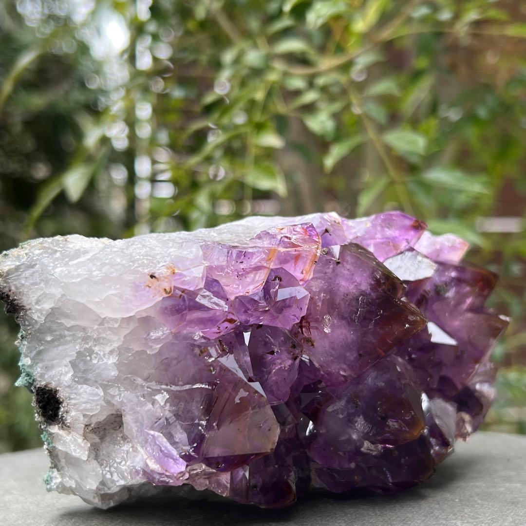 ✳️超希少‼️紫水晶とレッドの煌めき✨レッドファントム アメジストクラスター 天然石