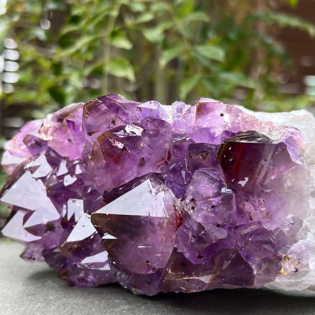 ✳️超希少‼️紫水晶とレッドの煌めき✨レッドファントム アメジストクラスター 天然石