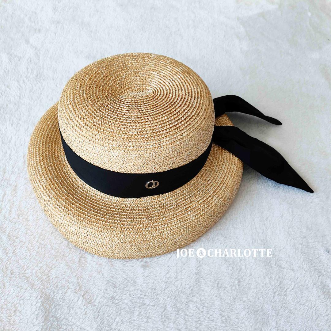 【黒】Chapeau d' O シャポードオー カサブランカ 麦わら帽子