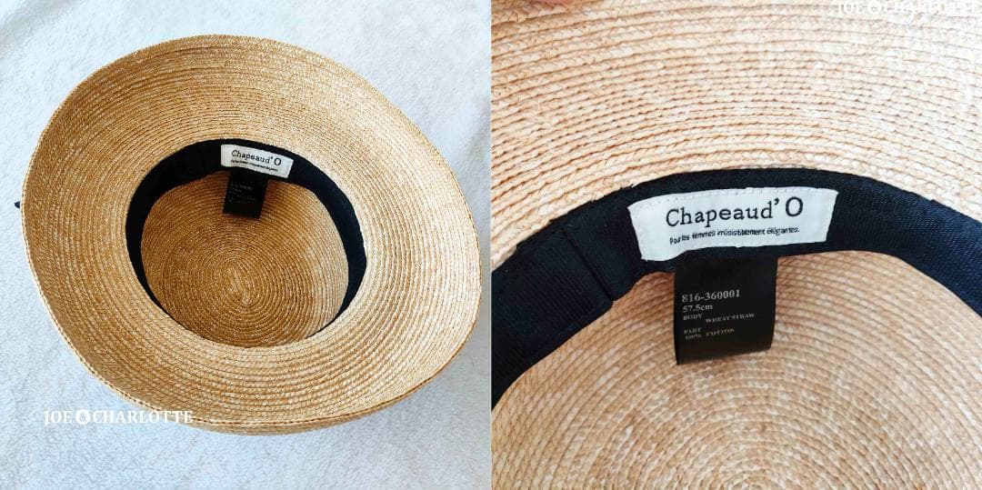 【黒】Chapeau d' O シャポードオー カサブランカ 麦わら帽子
