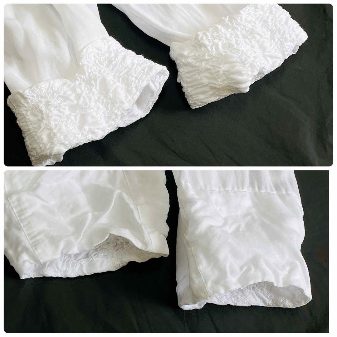 美品 慈雨 センソユニコ シャーリング刺しゅうチュニックブラウス 40