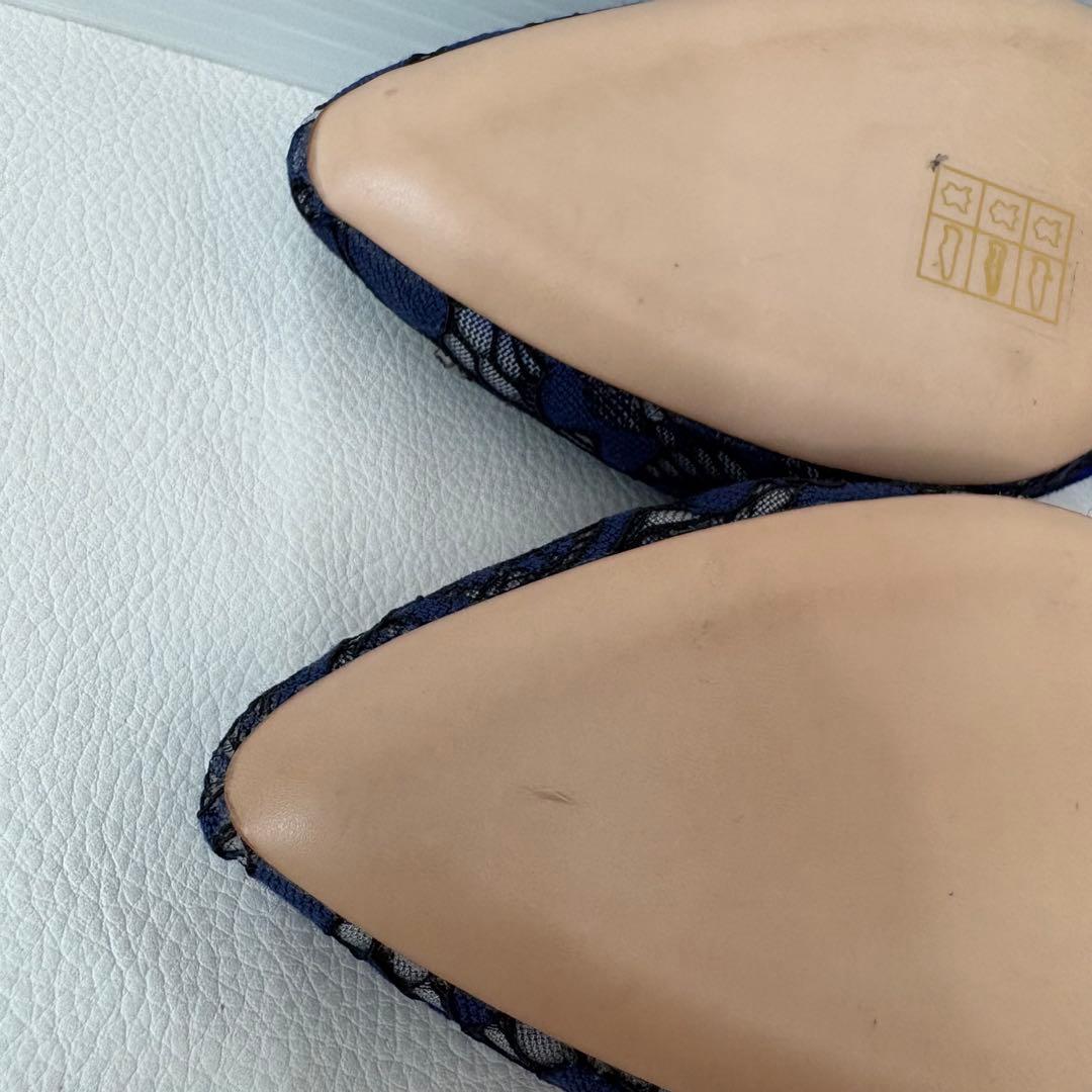 新品 MANOLO BLAHNIK 定価12万 ビジュー付ミュール レース36