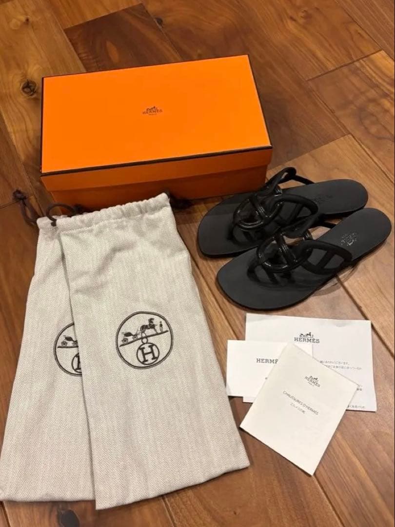 HERMES エルメス　シェーヌダンクル サンダル A-9182 37