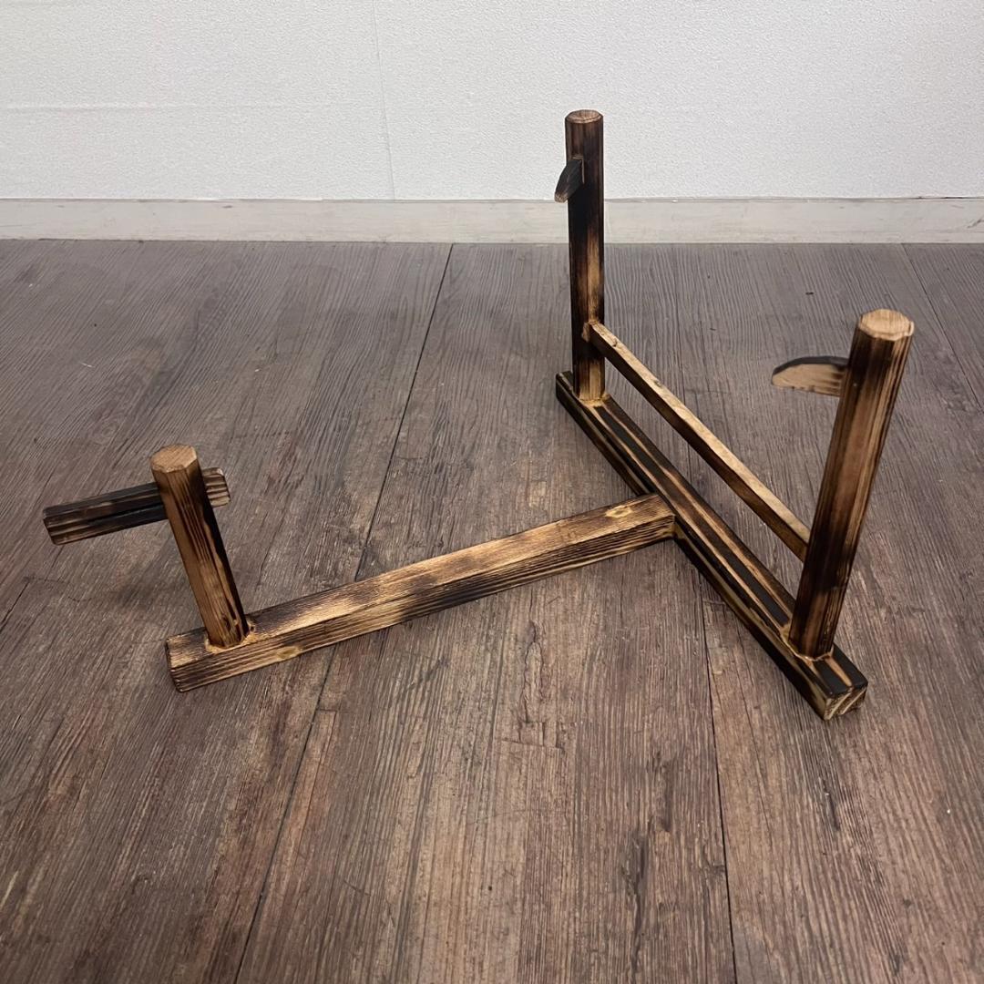 【新品】【蔵出し】締め太鼓 牛革 和太鼓 バチ付 台付 平太鼓 入門用