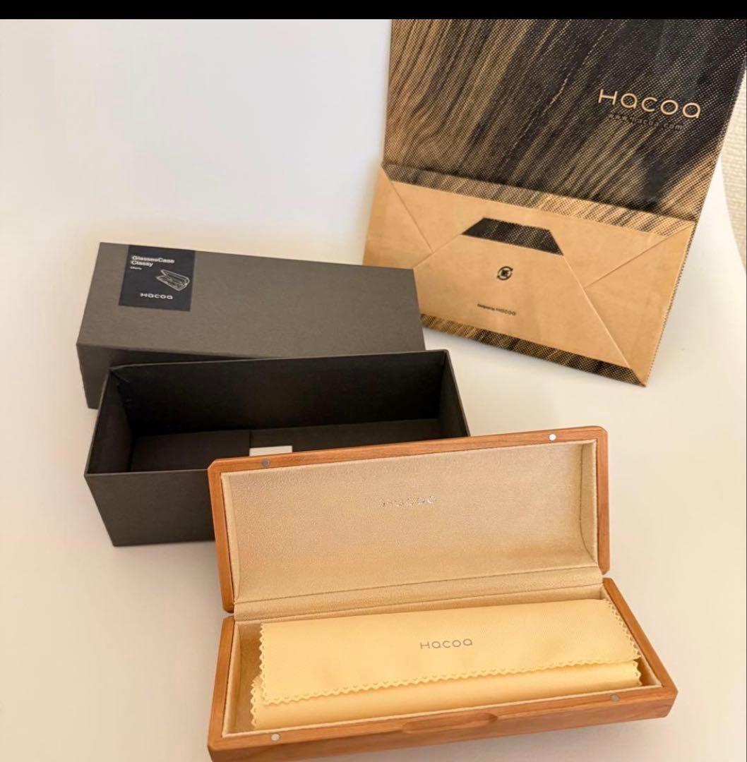 HACOA木製メガネケース クリーニングクロス付き　ハコア