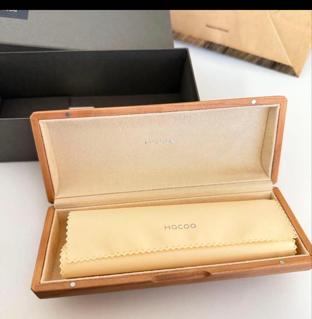 HACOA木製メガネケース クリーニングクロス付き　ハコア