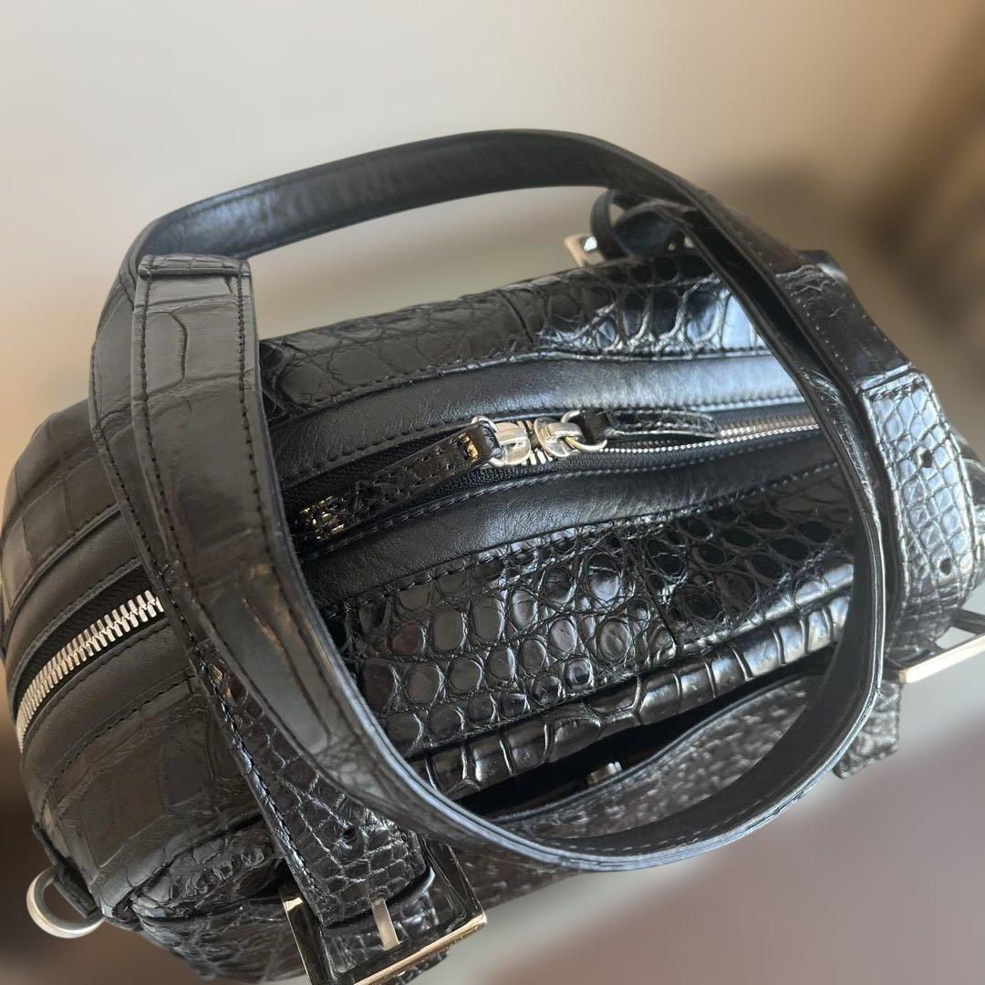 BEAUGRAND ボーグラン　クロコ　ハンドバッグ ブラック