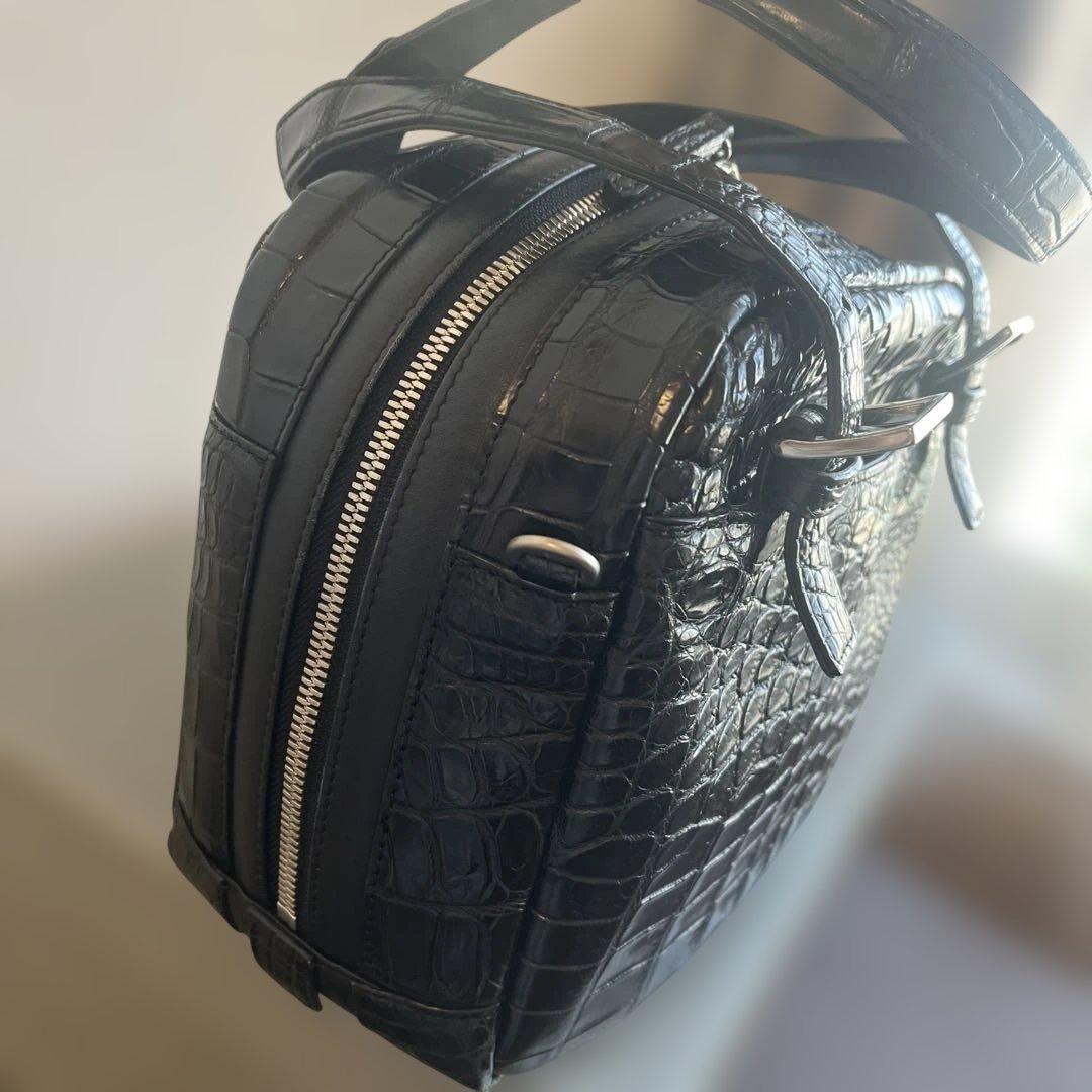 BEAUGRAND ボーグラン　クロコ　ハンドバッグ ブラック