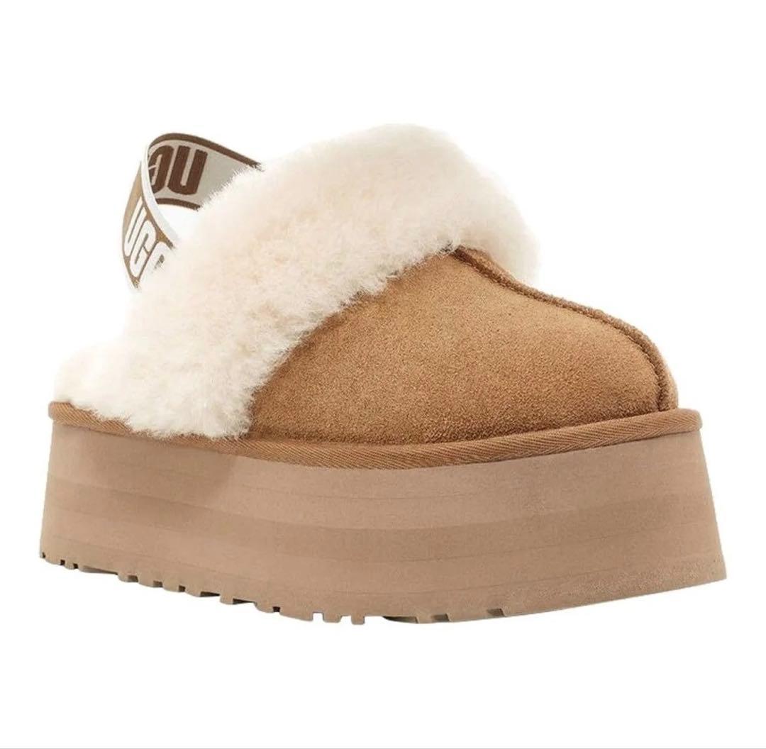 【UGG】 ファンケット＊24.0＊厚底ファーサンダル＊US正規品新品