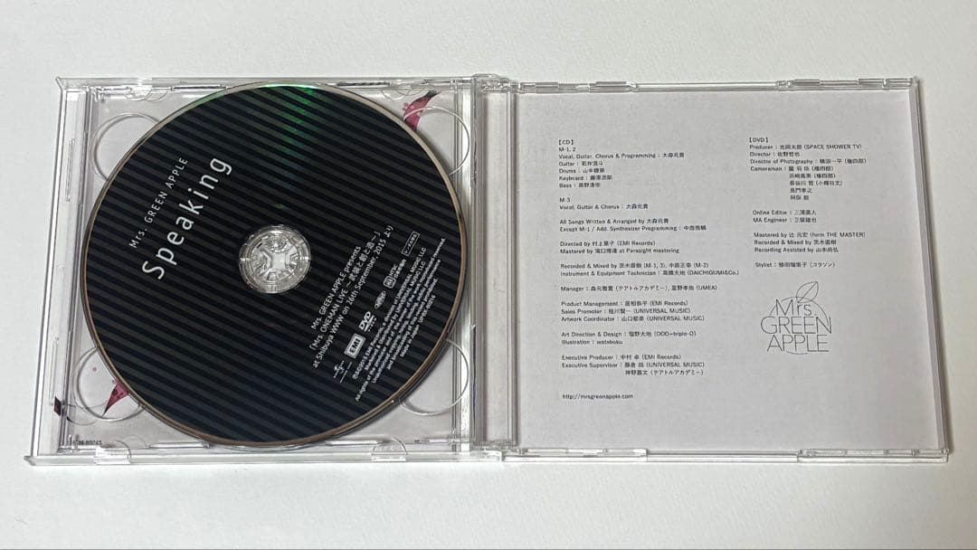 Mrs. GREEN APPLE Speaking 初回限定盤 帯付き