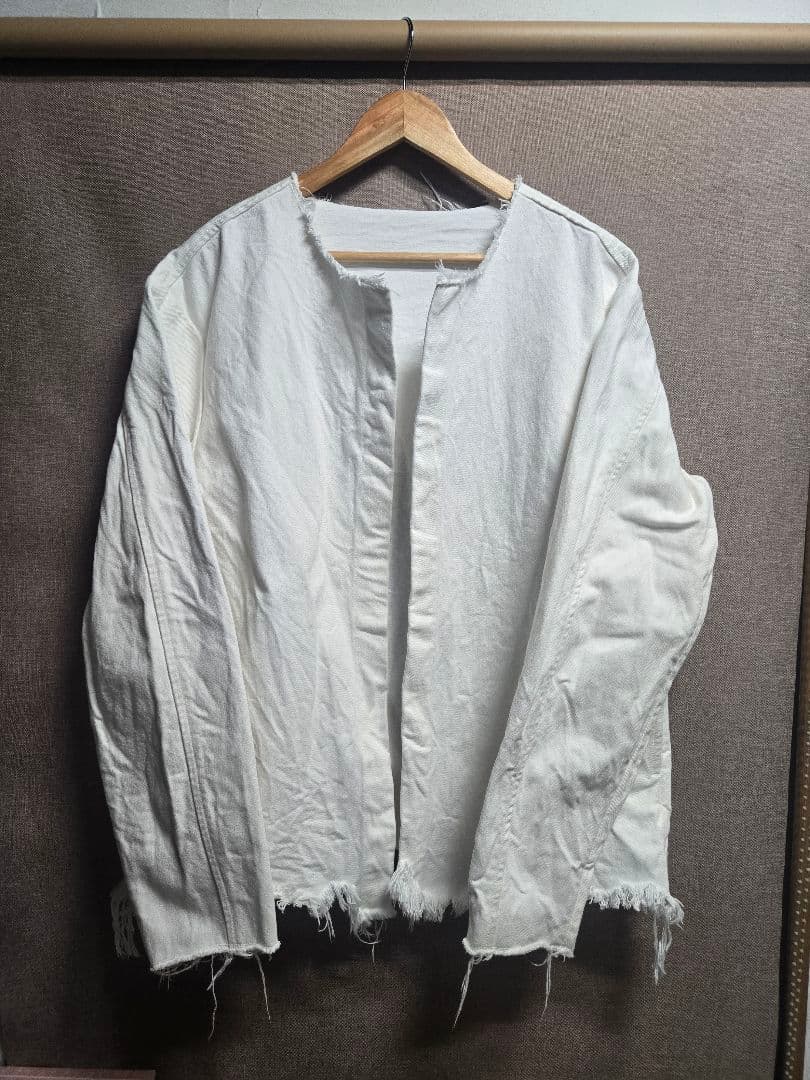UNUSED 13.5oz denim cut off jacket ノーカラー