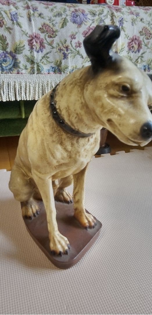 ニッパー犬 陶器製　大きい 　当時置物