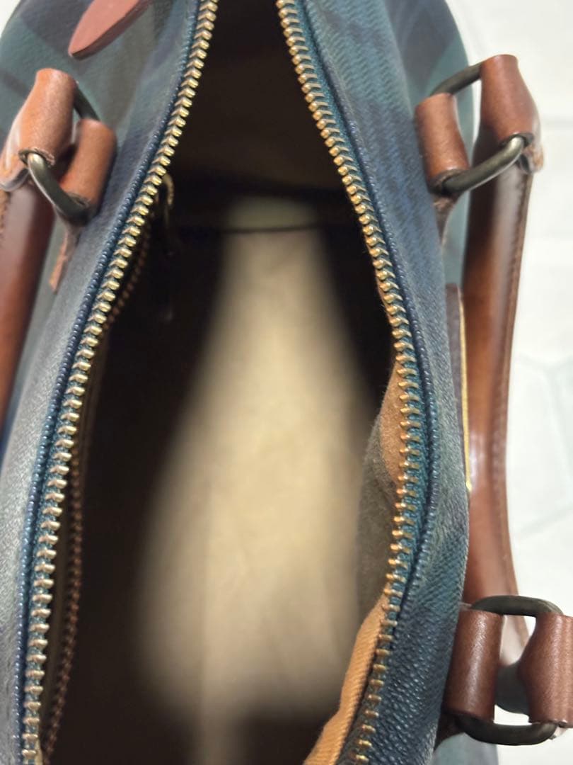 ポロラルフローレン ミニボストンバッグ ブラックチェック柄 ハンドバッグ