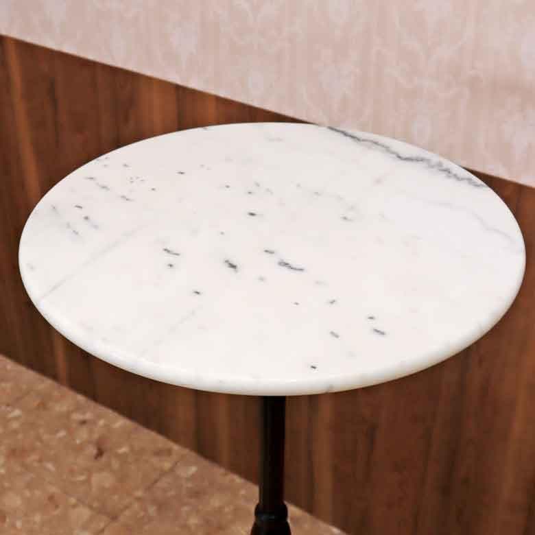 ハイテーブル 50cm 大理石 円形 カフェテーブル ブロンズ調 石 立ち飲み