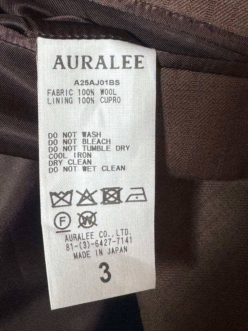 オーラリー BLUEFACED WOOL JACKET 2025年 新作 新品