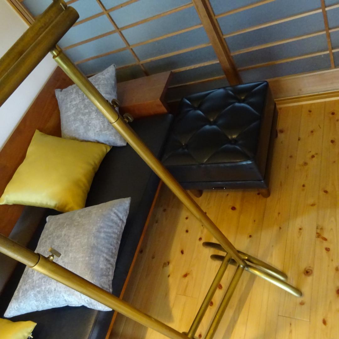 3点セット真鍮系×アイアン ハンガーラックハンガーラックスタンド アンティーク調