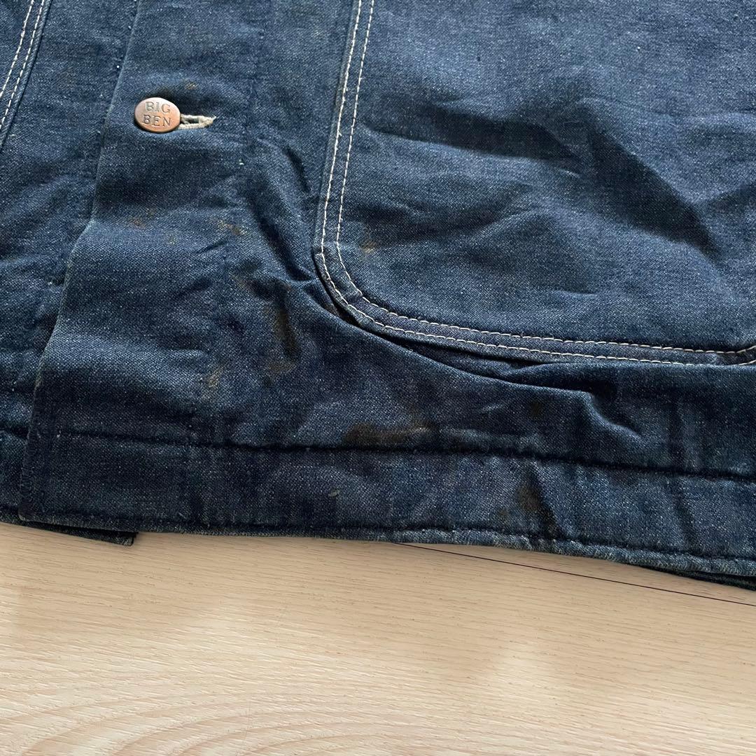 80s USA製 BIGBEN デニムカバーオール 裏地ブランケット 襟コーズ