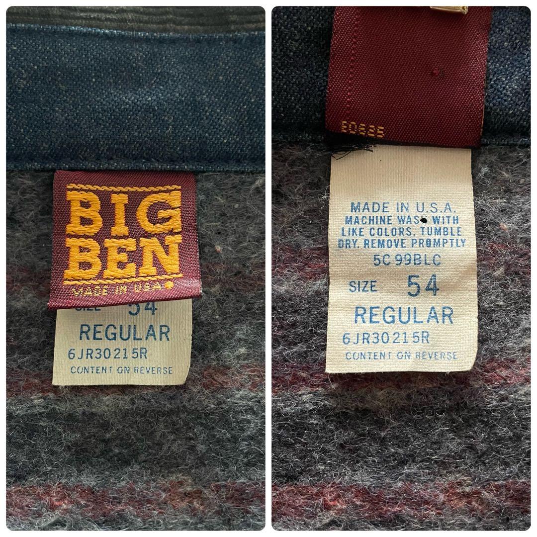 80s USA製 BIGBEN デニムカバーオール 裏地ブランケット 襟コーズ
