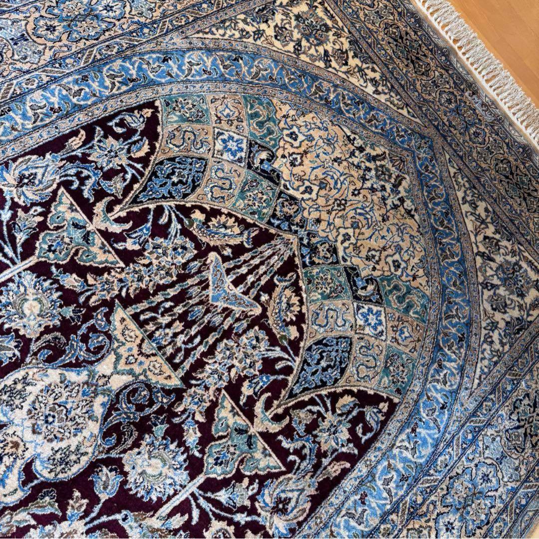 手織りのアンティークペルシャ絨毯 ナイン　ハビビアン