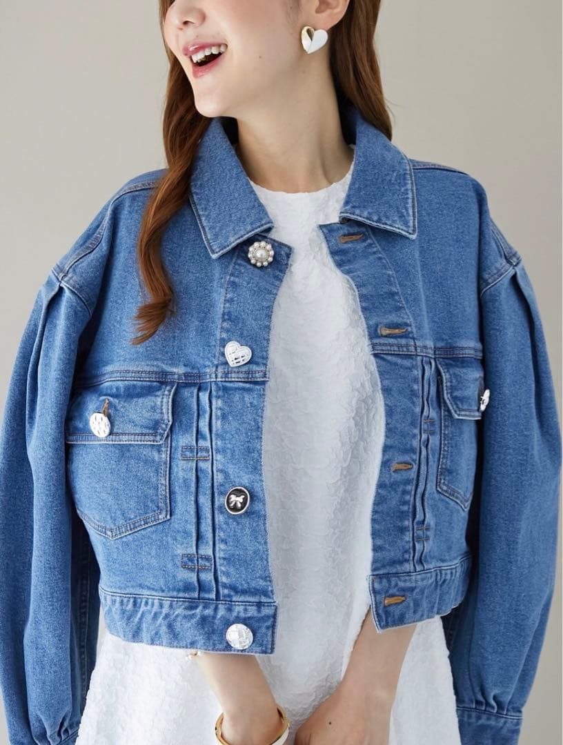 新品オブリOBLI ランダムボタンGジャン　デニムジャケット