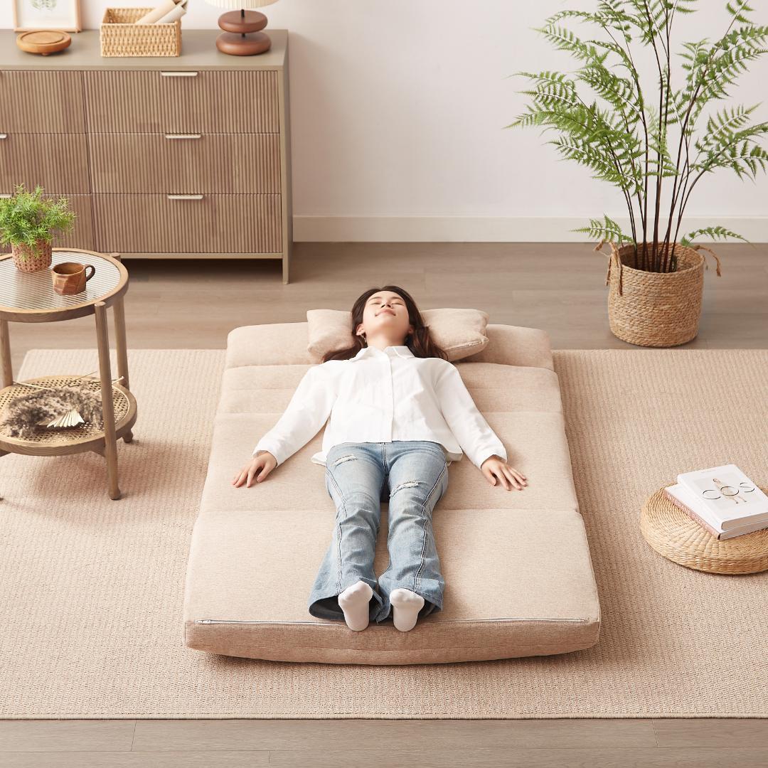 在庫一掃！残り僅か！折りたたみ ソファベッド 座椅子 幅103cm 2人掛け