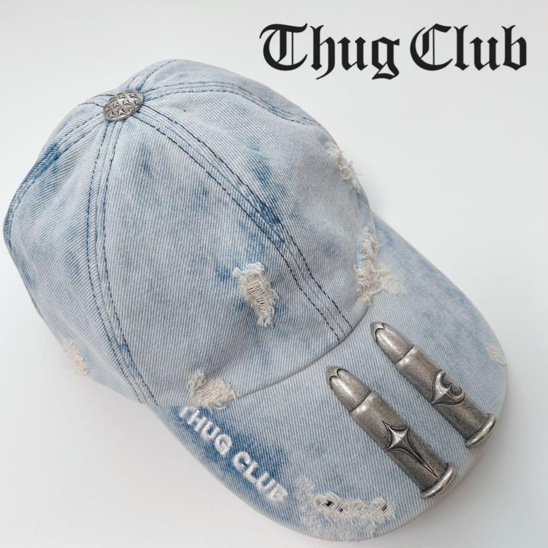 【希少】thug club サグクラブ LIFE CAP キャップ デニム 銃弾