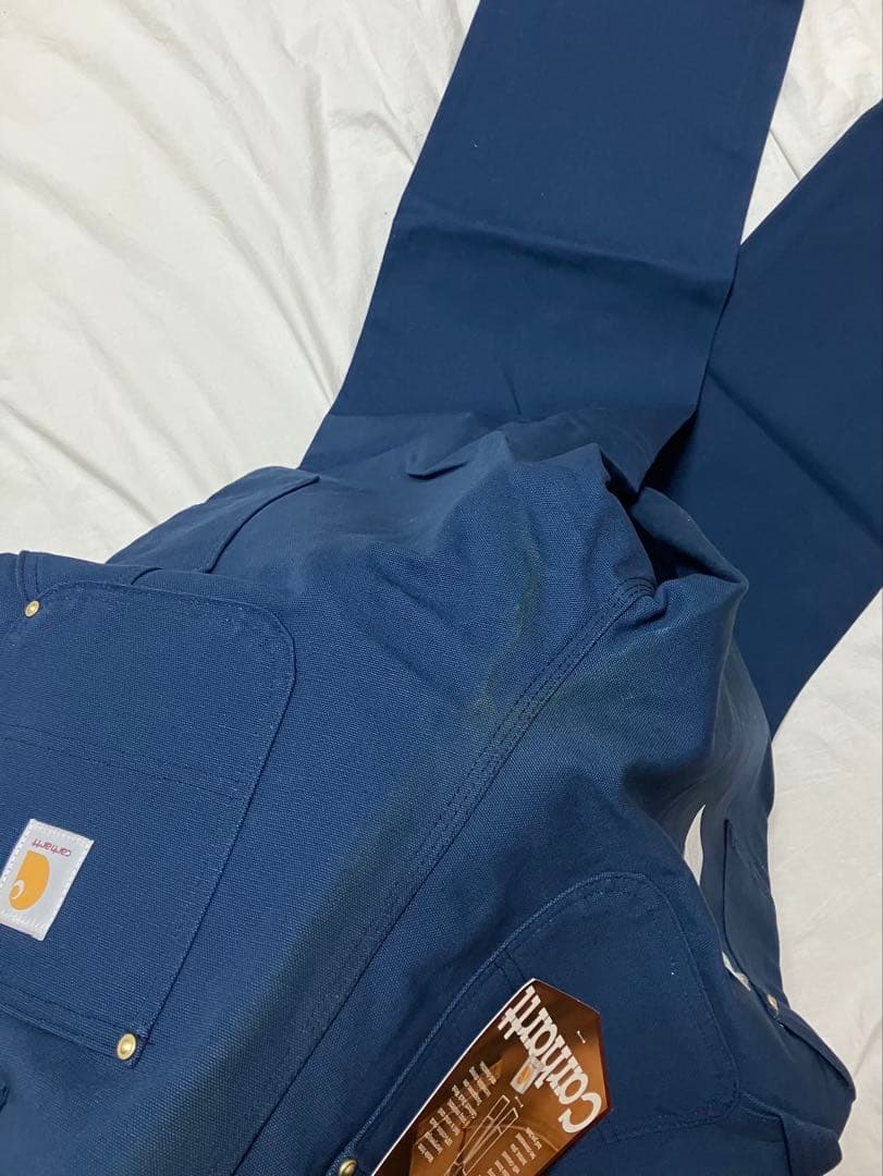 レアB01 ネイビー USA製 ダブルニー Ｗ34L32 未使用 カーハート 紺