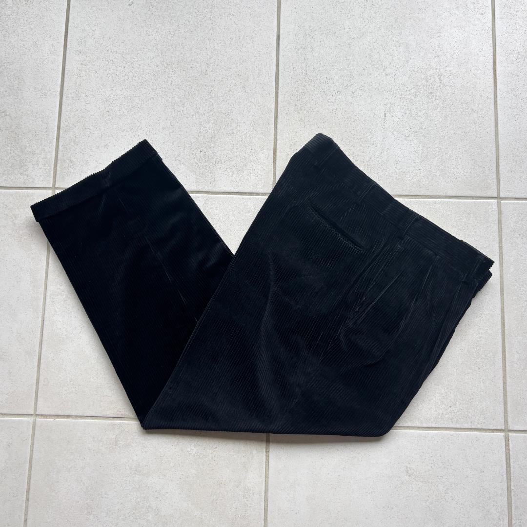 80sUSA製Brooks Brothers ブラックコーデュロイパンツ太畝37