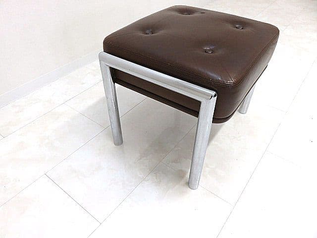 チ*ウ様 希少品/ヴィンテージ　Knoll/ノール/ノル 本革オットマン　本革ス