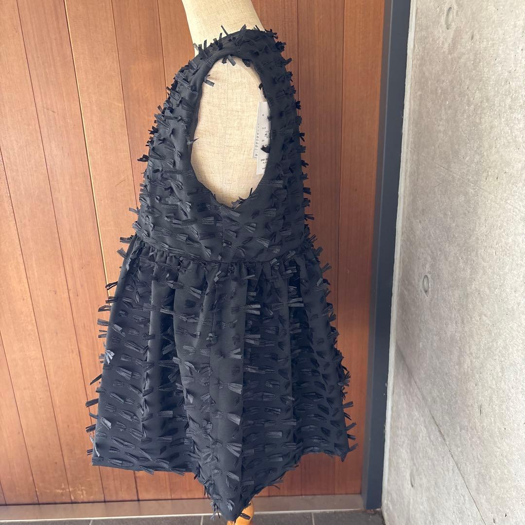 ⚠️ みかん⚠️リボンデザインパールボタンベスト　ブラック　入学式　卒業式