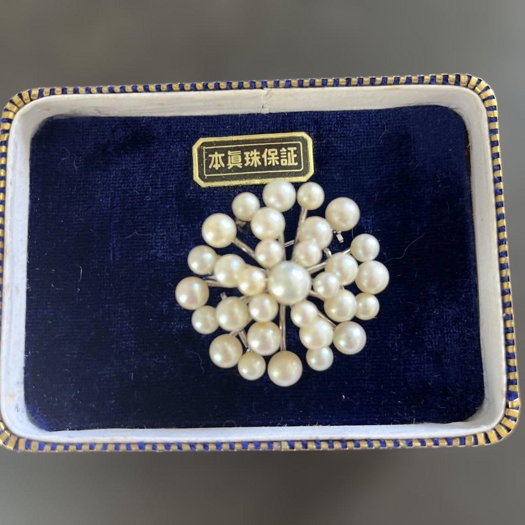 アコヤ本真珠 ブローチ ケース付き