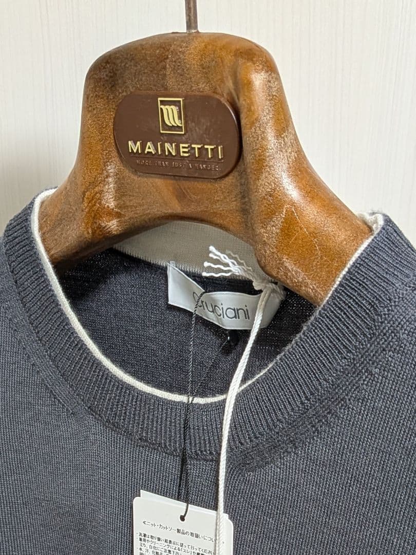 【新品約9万円】Cruciani クルチアーニ★グレー★クルーネックニット 46