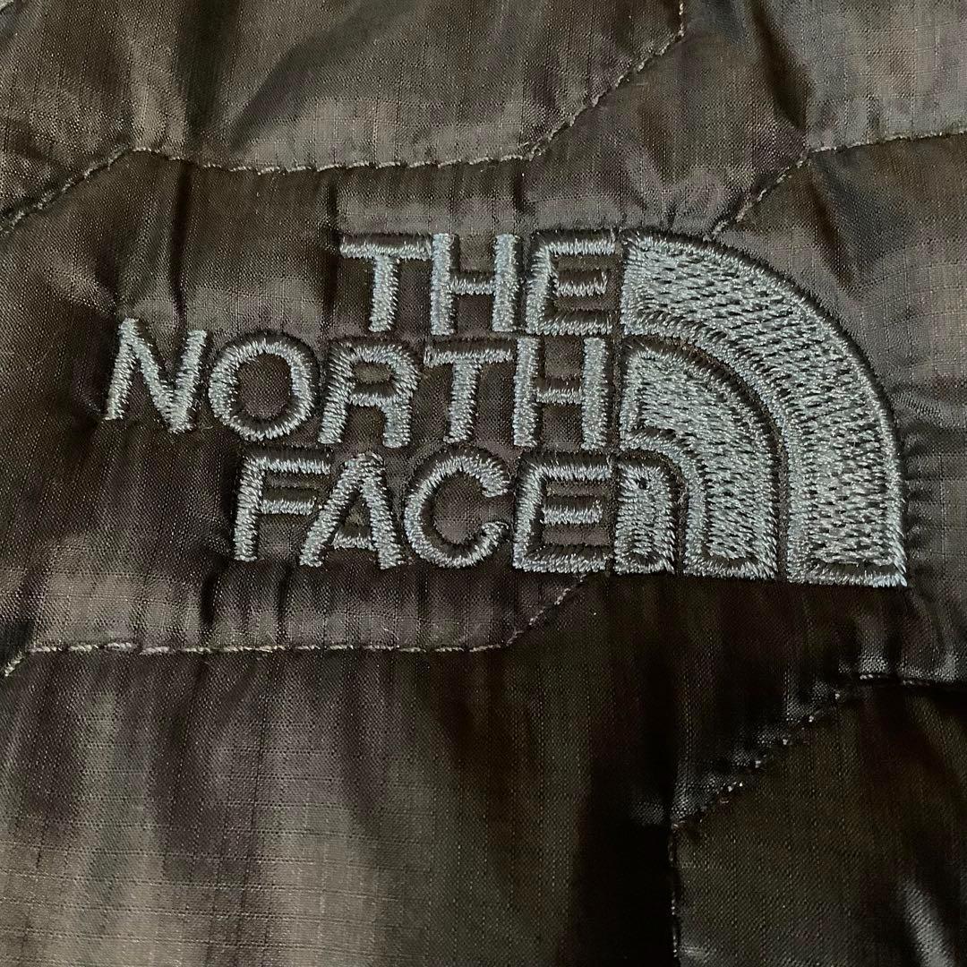 ○美品 ノースフェイス 中綿ベスト THERMOBALL 刺繍ロゴ ネイビー L