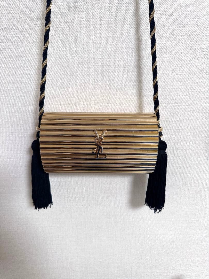 イヴ・サンローラン 1880s メタル タッセル ショルダーバッグ ゴールド