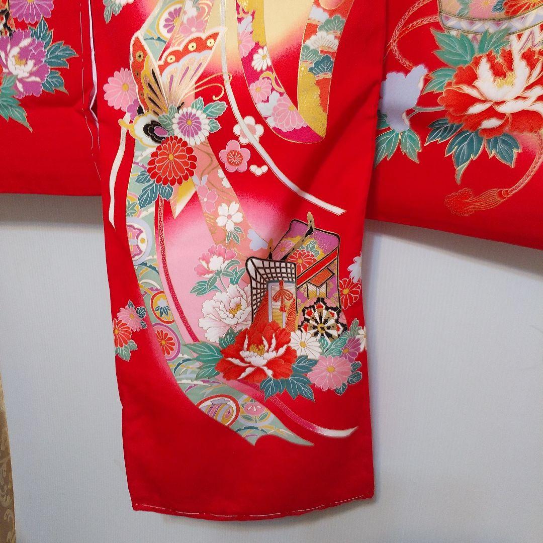 お宮参り 七五三 女の子 正絹 赤 長襦袢付き 未使用 No126