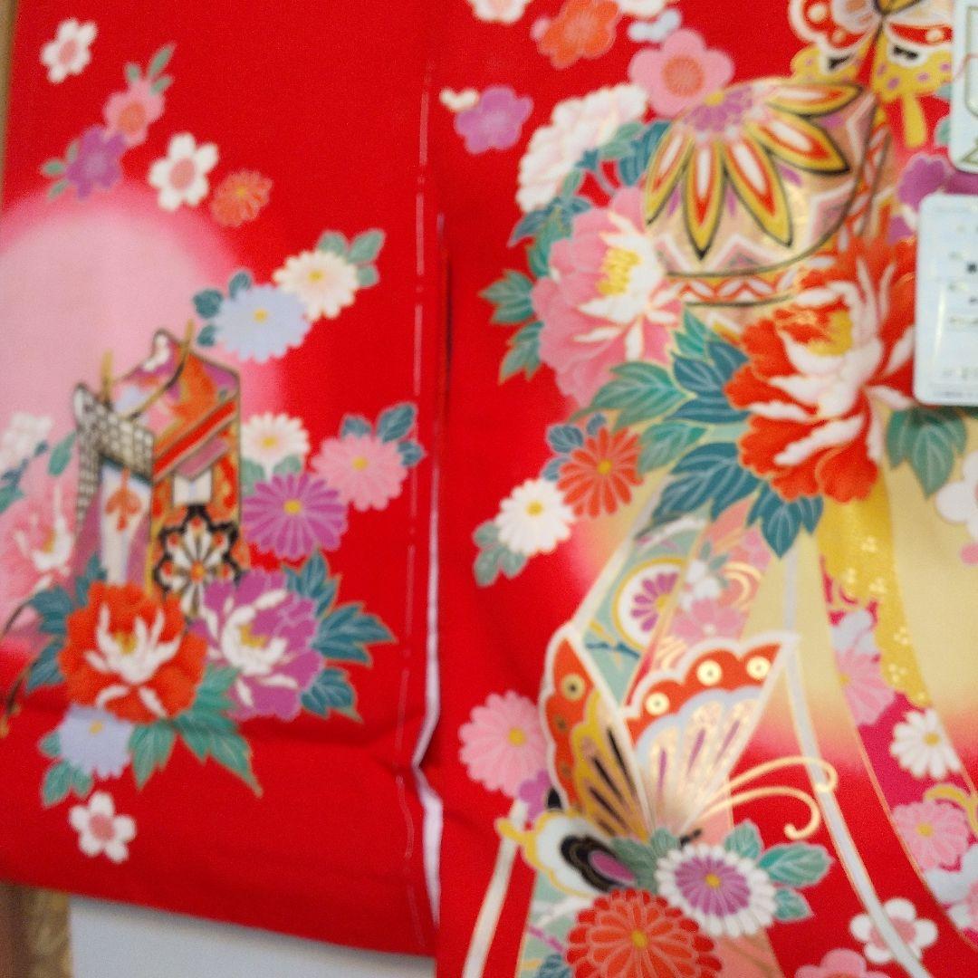 お宮参り 七五三 女の子 正絹 赤 長襦袢付き 未使用 No126