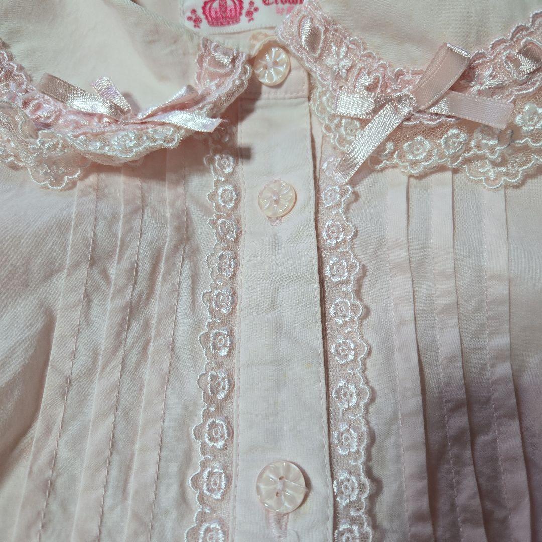 メタモルフォーゼ 丸襟ピンクレース ブラウス