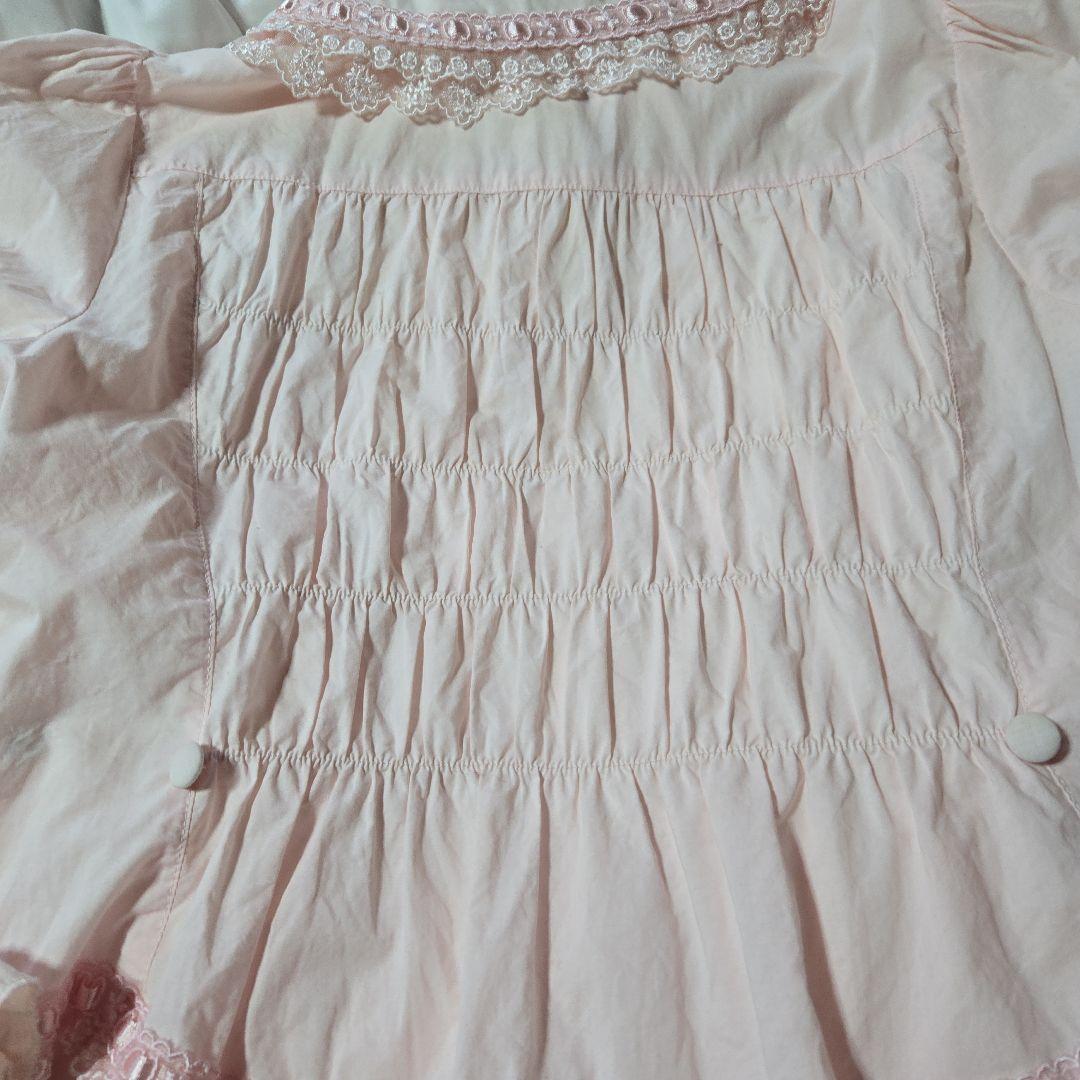 メタモルフォーゼ 丸襟ピンクレース ブラウス