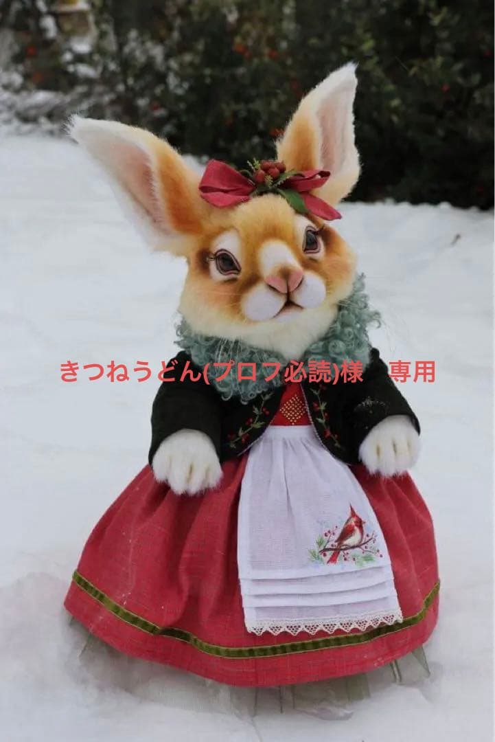 【最終価格】海外作家様作　アートドール　ワンピースを着たうさぎ