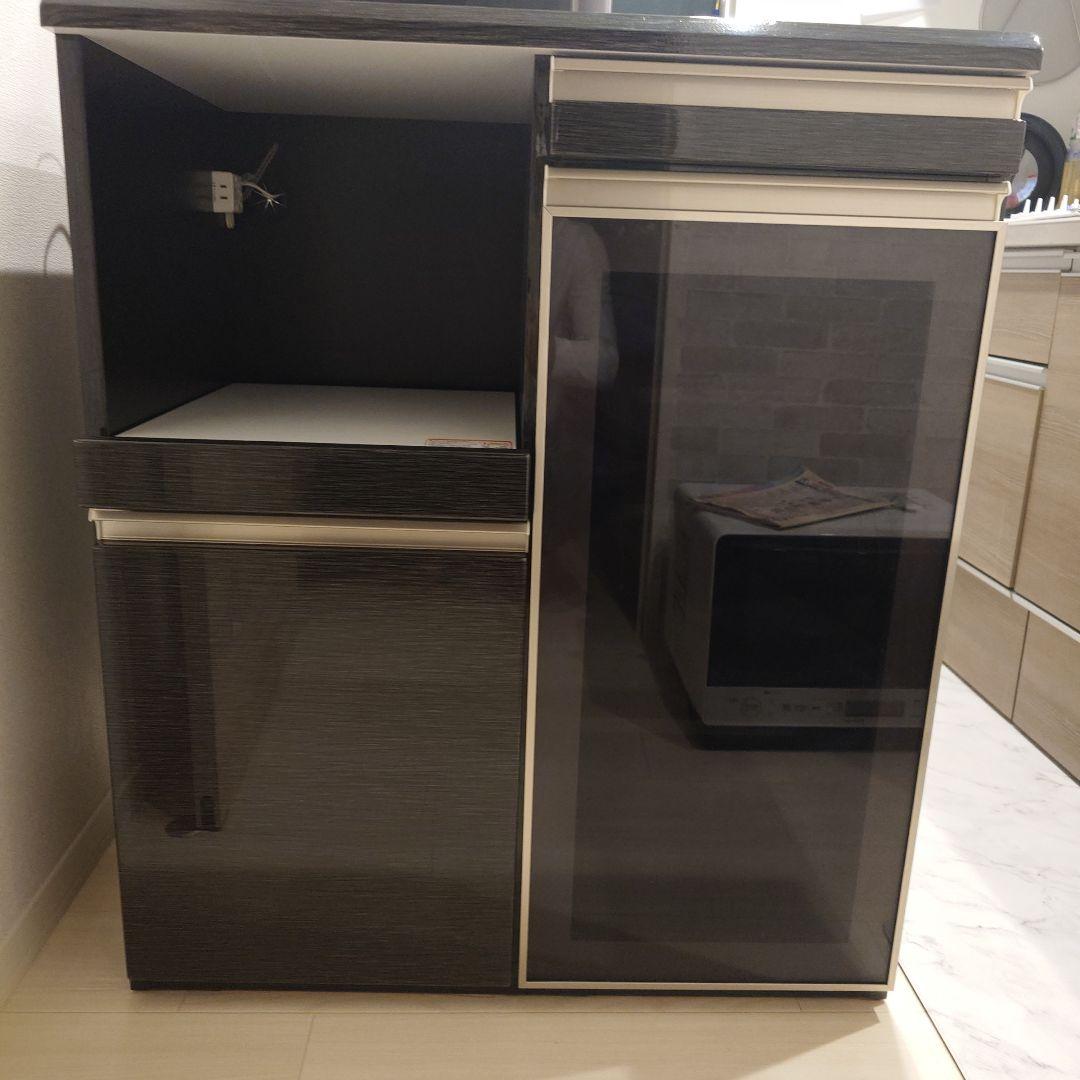 レンジボード　食器棚　カップボード　ブラック