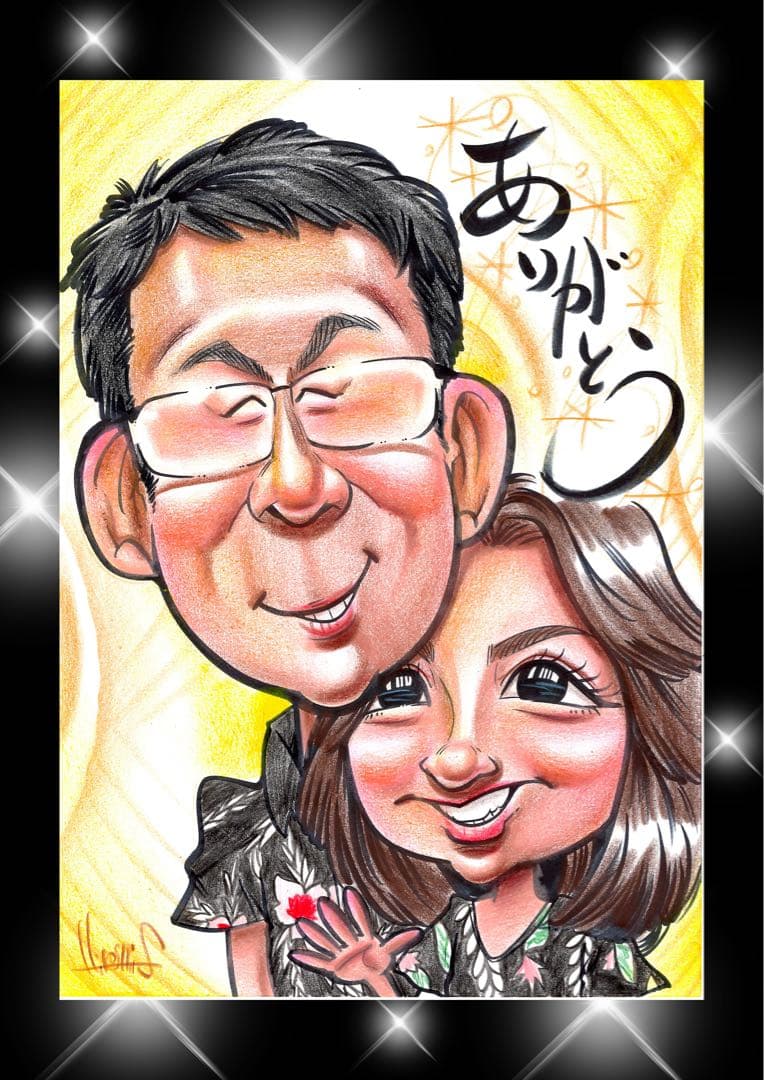 世界で1枚のオーダーメイド似顔絵★ハイクオリティver☆誕生日