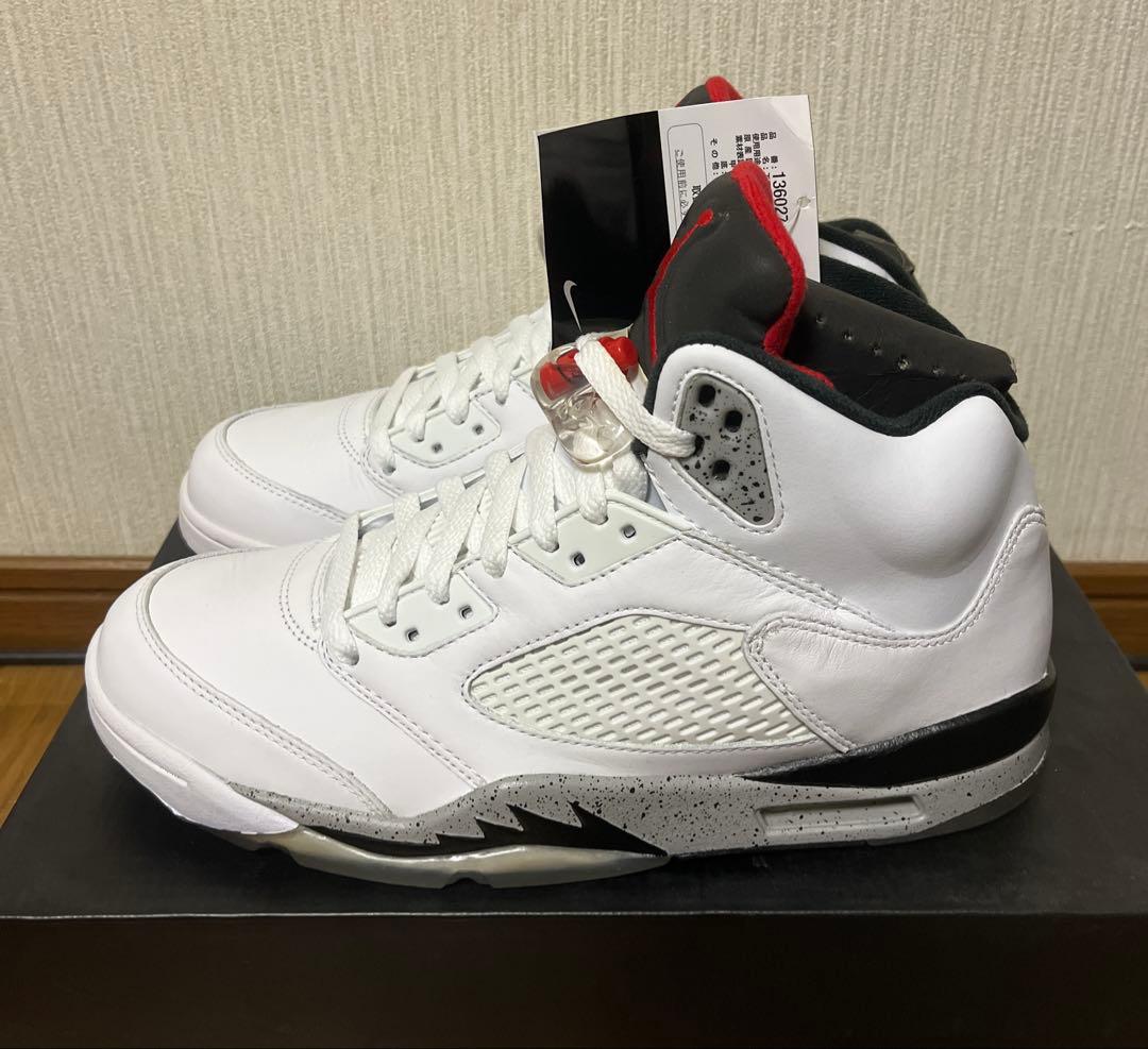 Air Jordan 5 Retro ホワイト/ユニバーシティレッド サイズ9