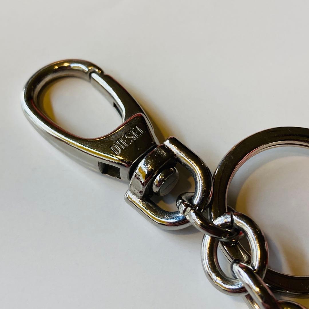 値下げ◆新品【DIESEL/ディーゼル/ロゴ・キーリング/キーホルダー】シルバー