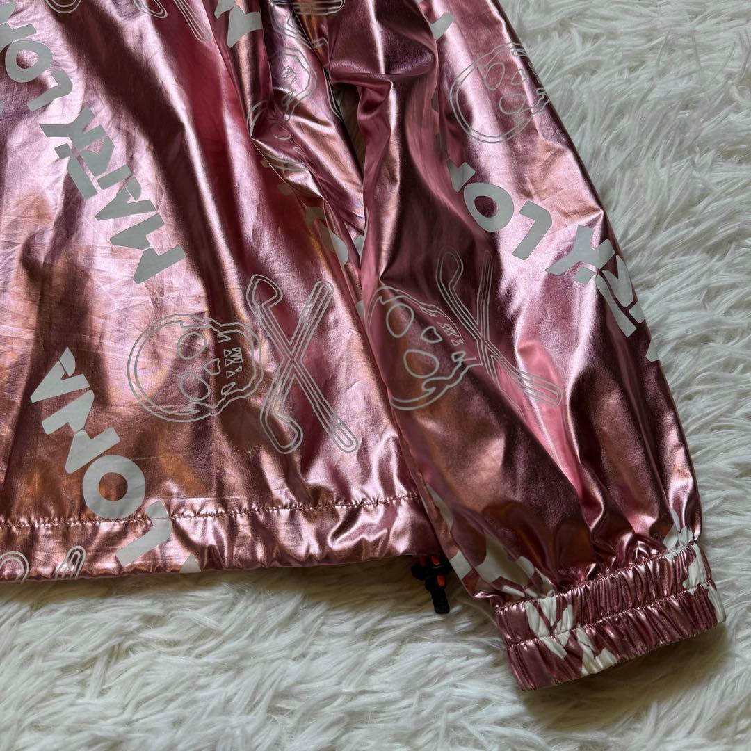 みぽぷ様マークアンドロナ フード付きジャンパー 光沢ピンク 男女兼用 ロゴ スカ