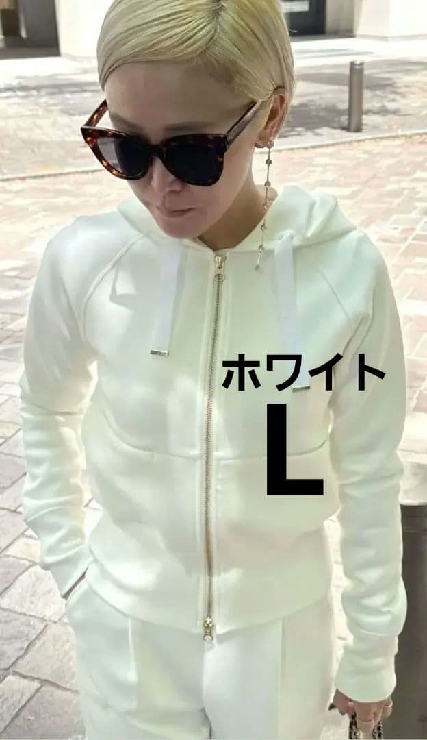 ま*も様 【JENNE】日本製美ラインパーカー(ホワイト)