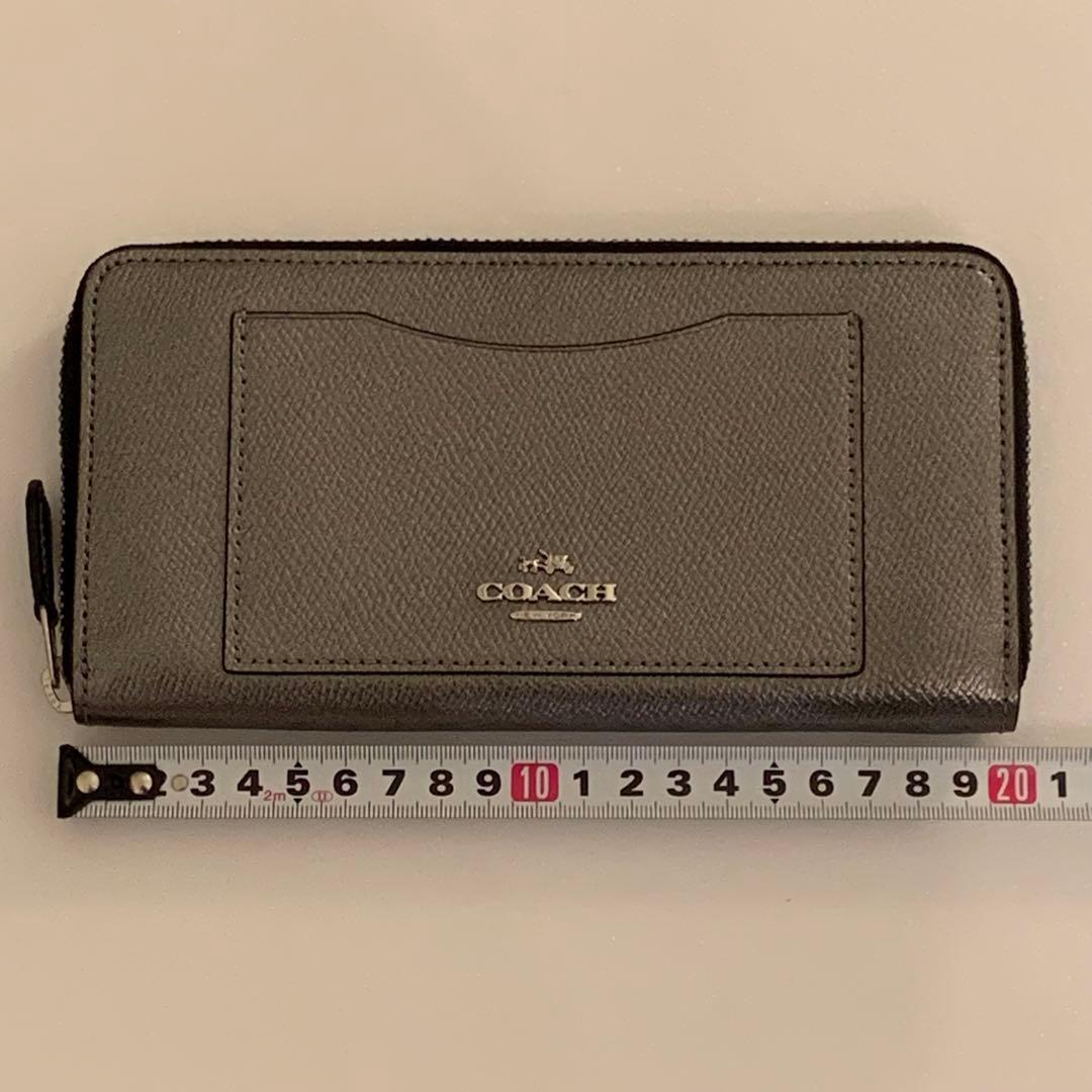 ⭐️必見⭐️未使用⭐️COACH⭐️コーチ⭐️長財布⭐️ブラックシルバー⭐️メタリック⭐️レザー
