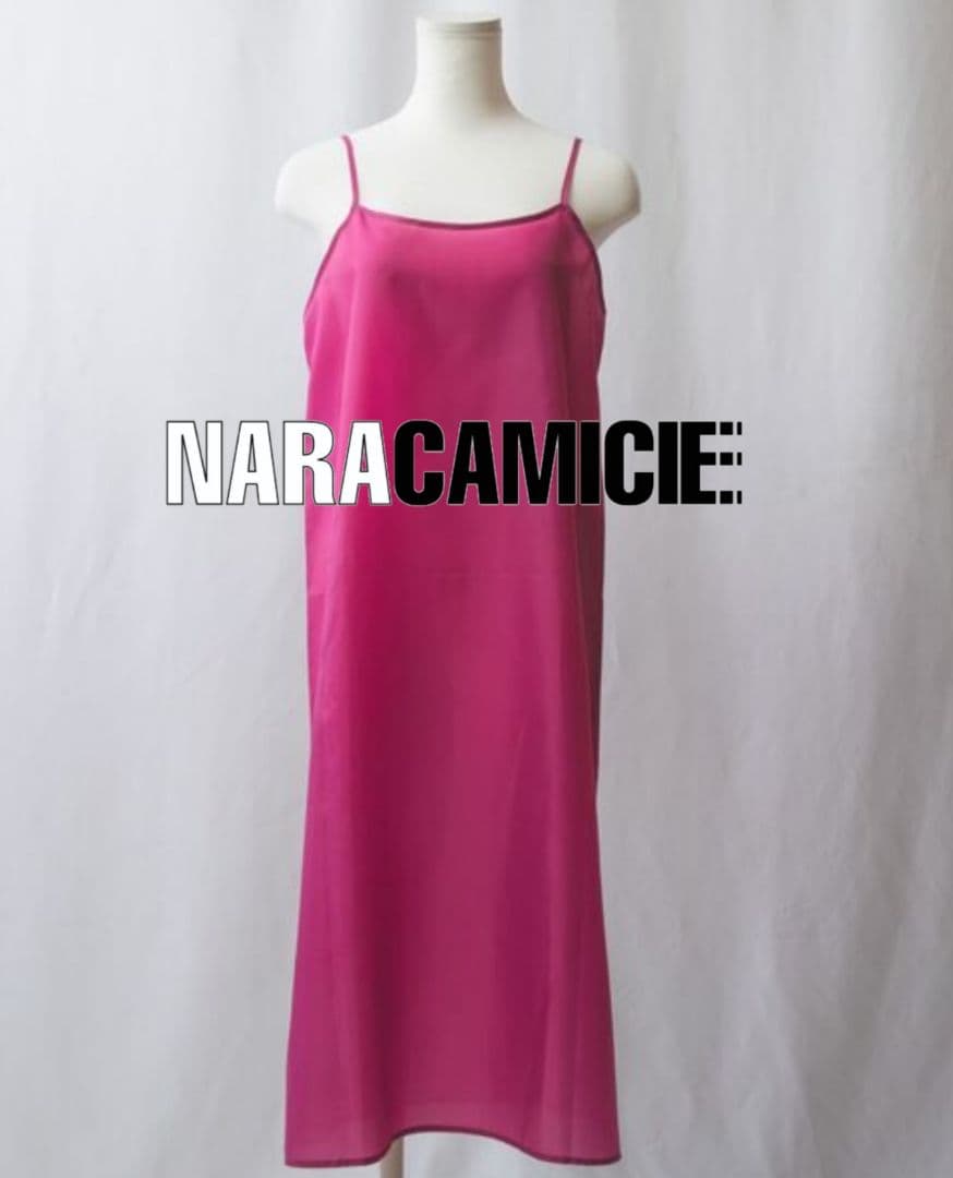 【極美品25300】ナラカミーチェ♦️2026✨幾何柄スタンドネックリボン付OP